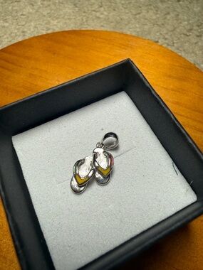 Elegant Sterling Silver Flipflop Pendant